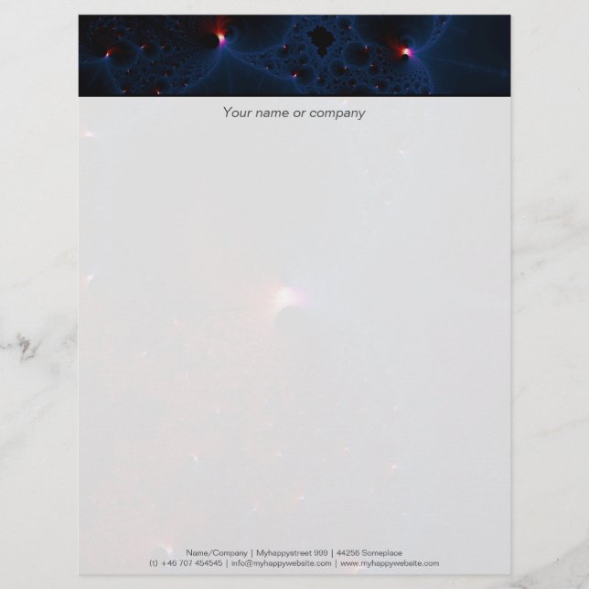 Red Blue Cells Fraktal Art Briefkopf (Vorderseite)