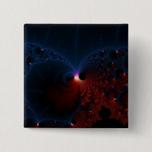 Red Blue Cells Fraktal Art Button