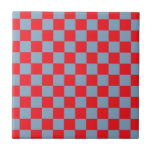 Red Blue Checkered Gingham Pattern Fliese<br><div class="desc">Red Blue Checkered Gingham Pattern</div>