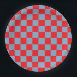 Red Blue Checkered Gingham Pattern Pappteller<br><div class="desc">Red Blue Checkered Gingham Pattern</div>