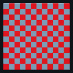Red Blue Checkered Gingham Pattern Poster<br><div class="desc">Red Blue Checkered Gingham Pattern</div>