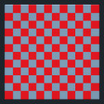 Red Blue Checkered Gingham Pattern Poster<br><div class="desc">Red Blue Checkered Gingham Pattern</div>