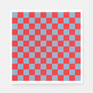 Red Blue Checkered Gingham Pattern Serviette