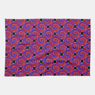 Red & Blue Counter Spiral von Kenneth Yoncich Küchentuch