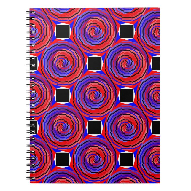 Red & Blue Counter Spiral von Kenneth Yoncich Notizblock (Vorderseite)