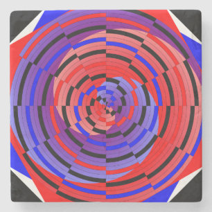 Red & Blue Counter Spiral von Kenneth Yoncich Steinuntersetzer