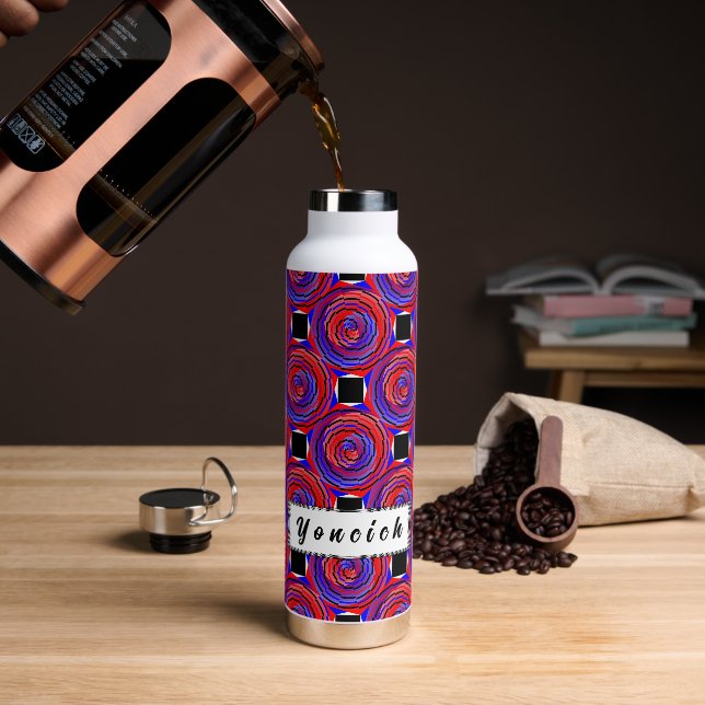 Red & Blue Counter Spiral von Kenneth Yoncich Trinkflasche (Kaffee)