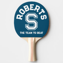Red blue custom monogram name initial and team tischtennis schläger