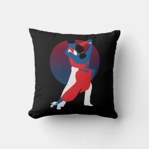 Red & Blue Dancing Silhouette - Tango-Tänzer Kissen