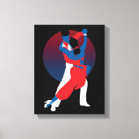 Red & Blue Dancing Silhouette - Tango-Tänzer