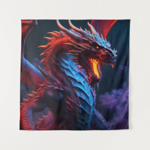 Red & Blue Dragon Wandteppich