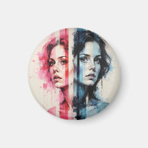 Red & Blue Duality - Twin Portraits in Abstrakt St