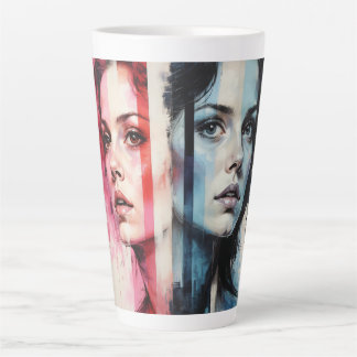 Red & Blue Duality - Twin Portraits in Abstrakt St Milchtasse