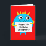 Red Blue Funny Monster Geburtstagskarte Karte<br><div class="desc">Personalisierte,  rot und blau lustige Monsterkarte für Kinder,  die Sie leicht auf die Vorderseite dieser lustigen Monster Geburtstagskarte mit Alter und Namen des Kindes anpassen können. Die Geburtstagsmeldung auf der Innenseite kann auch personalisiert sein,  wenn sie gewollt wird. Diese personalisierte rot-blaue Monster-Geburtstagskarte für Kinder würde einen tollen Sake machen.</div>