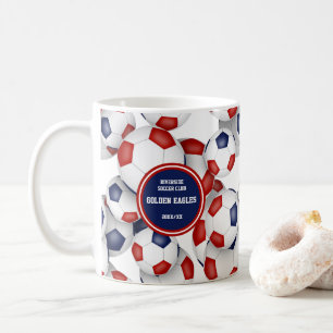Red Blue Fußball Team Farben Geschenk für Coach Ka Kaffeetasse