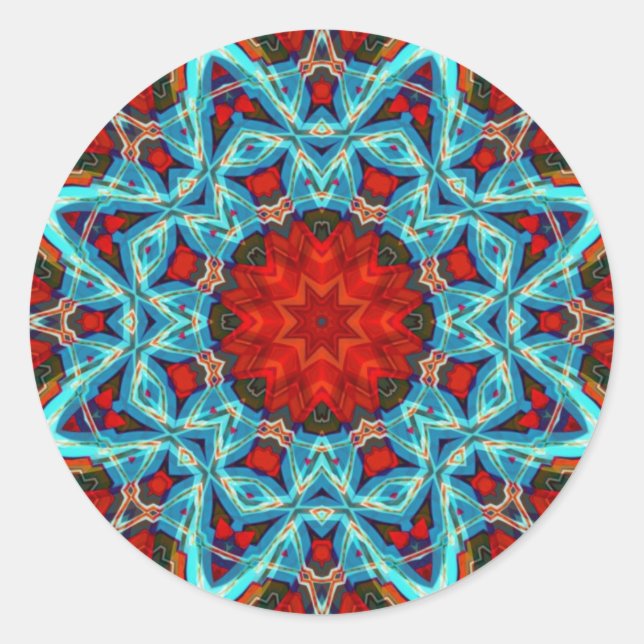 Red Blue GeoStar Aufkleber (Vorderseite)