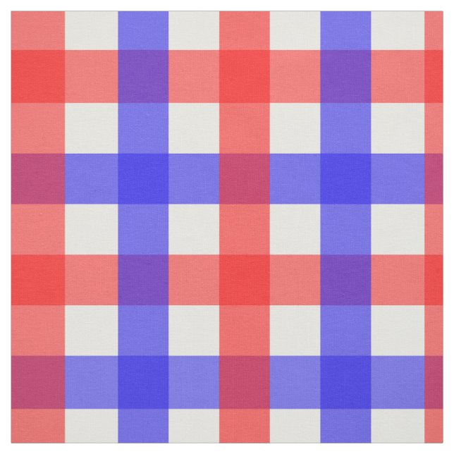 Red Blue Gingham Kariert Pattern Stoff (Muster)