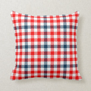 Red & Blue Gingham Pattern Kissen