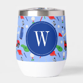 Red Blue & Green Golf Monogram