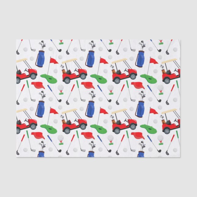Red Blue & Green Golf Seidenpapier (Vorderseite)