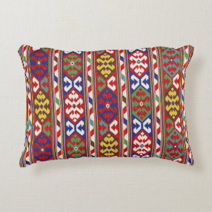 Red Blue Green Yellow White Oriental Kilim Rug Dekokissen
