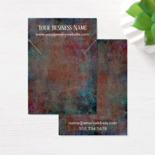 Red Blue Grunge Necklace Holder Display Cards