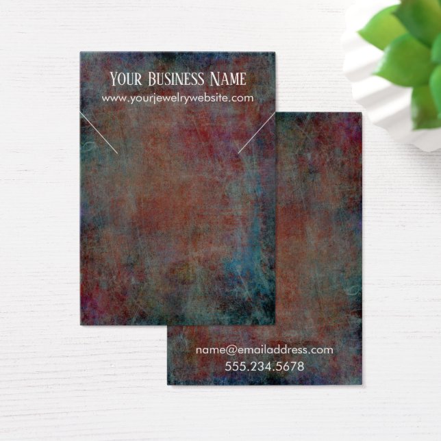 Red Blue Grunge Necklace Holder Display Cards (Schreibtisch)