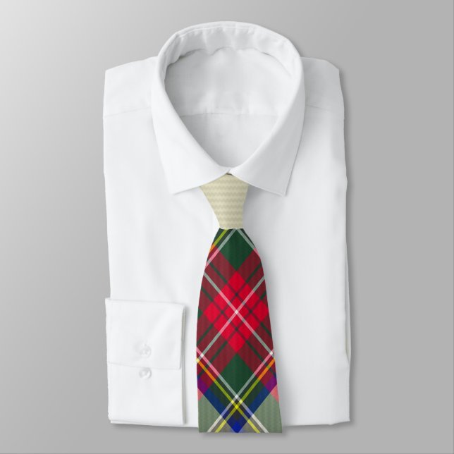Red Blue Kariert Christmas Necktie Krawatte (Gebunden)