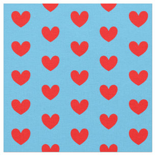 Red Blue Liebe Herz Gemustert Stoff