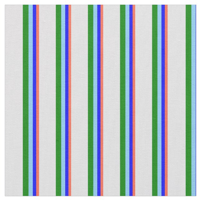 Red, Blue, Light Sky Blue, Green & Lavendel Lines Stoff (Nahaufnahme)