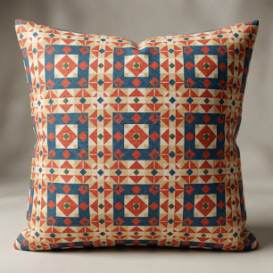 Red Blue Orange Geometric marokkanisches Bohemisch Stoff