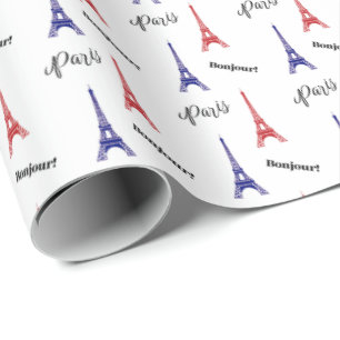 Red Blue Paris Geschenk Wrap Wrapping Papier Frank Geschenkpapier