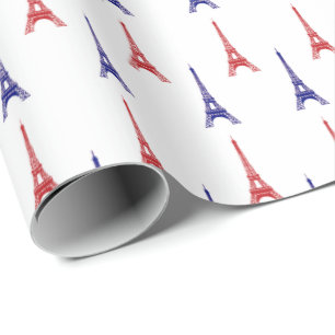 Red Blue Paris Geschenk Wrap Wrapping Papier Frank Geschenkpapier