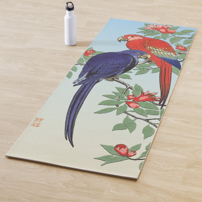 RED BLUE PARROTS YOGA MAT YOGAMATTE (Beispiel)