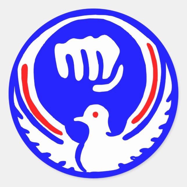 Red Blue Peace Dove Stickers Martial Arts Symbole (Vorderseite)