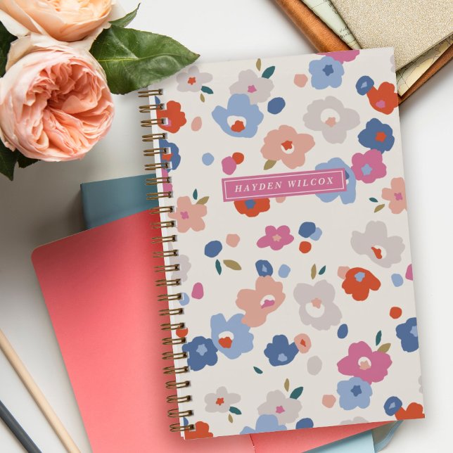 Red Blue Pink Gray Blues Spiral Bound Notebook Notizbuch (Von Creator hochgeladen)