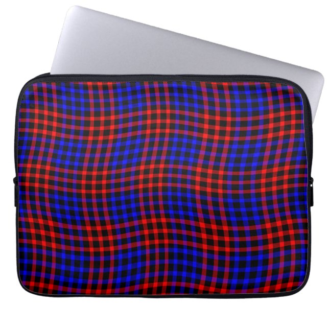 Red Blue Plaid Checker Seamless Pattern Laptopschutzhülle (Vorderseite)