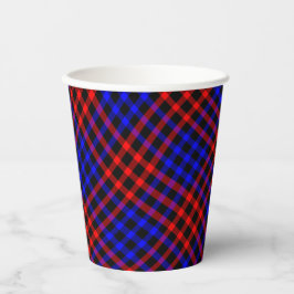 Red Blue Plaid Checker Seamless Pattern Pappbecher