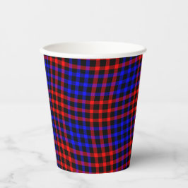 Red Blue Plaid Checker Seamless Pattern Pappbecher