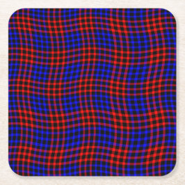 Red Blue Plaid Checker Seamless Pattern Rechteckiger Pappuntersetzer