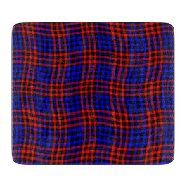 Red Blue Plaid Checker Seamless Pattern Schneidebrett