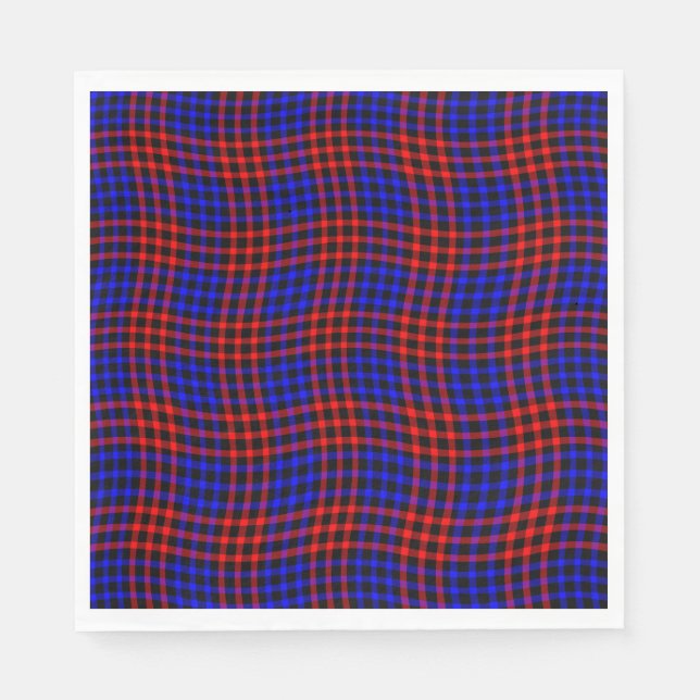 Red Blue Plaid Checker Seamless Pattern Serviette (Vorderseite)