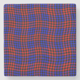 Red Blue Plaid Checker Seamless Pattern Steinuntersetzer