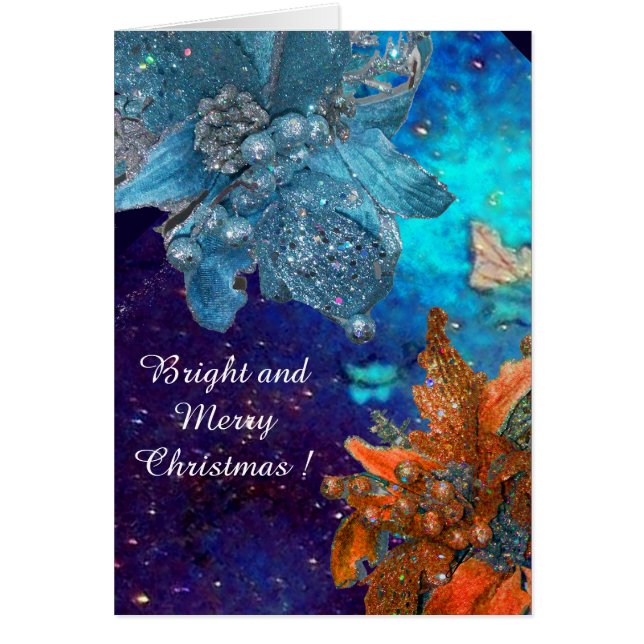 RED BLUE POINSETTIAS, XMAS STARTEN IN SILVER GLITZ (Vorne)