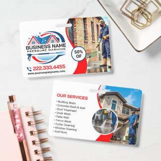 Red Blue Power Wash House Cleaning Services Ausweis