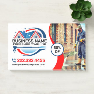 Red Blue Power Wash House Cleaning Services Post-it Klebezettel