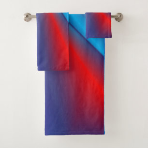Red-Blue Rays Badhandtuch Set