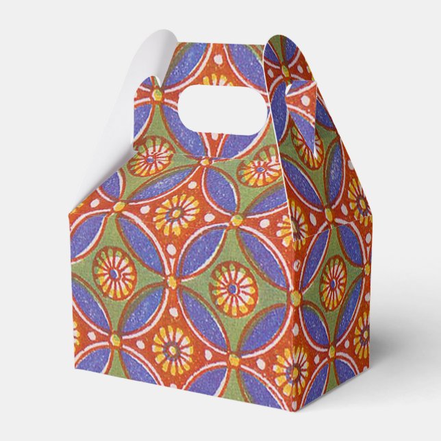 Red Blue Rustic farbenfroher Kreis Ägypten Kunstmu Geschenkschachtel (Vorderseite)