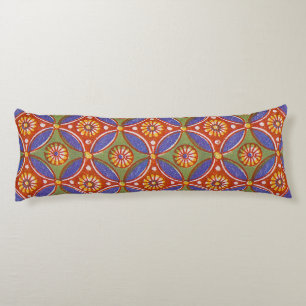 Red Blue Rustic farbenfroher Kreis Ägypten Kunstmu Seitenschläferkissen
