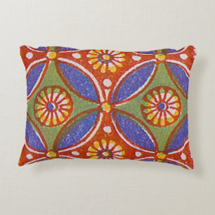 Red Blue Rustic farbenfroher Kreis Ägypten Kunstmu Zierkissen